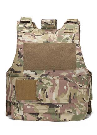 Жилет тактический aokali outdoor a48 (camouflage cp) камуфляжный тренировочный на липучках kro-89