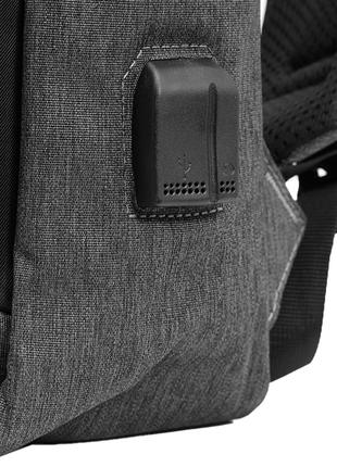 Рюкзак міський lesko 1910 20l dark gray з usb-портом унісекс водонепроникний4 фото