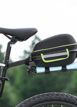 Багажник велосипедний під сідло west biking 0707151 black + green4 фото