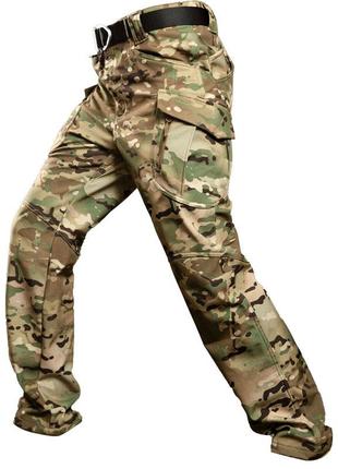Чоловічі тактичні штани s.archon x9jrk camouflage cp 2xl soft shell теплі вологозахист