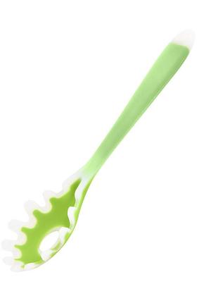 Силиконовая лопатка lesko 2019 green для спагетти кухонная ложка 28.8 см set-22