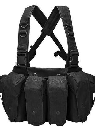 Жилет тактичний aokali outdoor a69 (black) армійський на липучках з кишенею ззаду1 фото