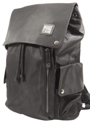 Рюкзак міський kaka 2209 black для ноутбука 15.6" водовідштовхувальний кнопки+шнурки чоловічий