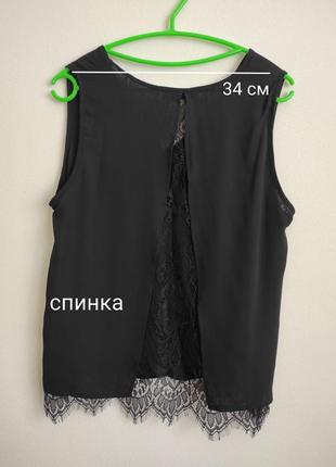 Черная ажурная майка shein с кружевом6 фото