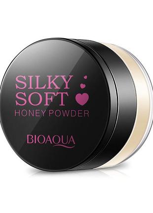 Пудра рассыпчатая bioaqua silky soft honey powder тон №7 tender tone 15 г выравнивающая корректирующая set-223 фото