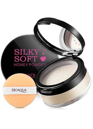 Пудра рассыпчатая bioaqua silky soft honey powder тон №7 tender tone 15 г выравнивающая корректирующая set-22