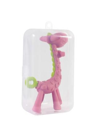 Прорезыватель силиконовый cumenss giraffe pink для зубов грудничкам массажер десен kro-893 фото