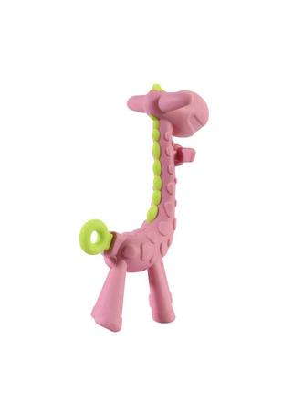 Прорізувач силіконовий cumenss giraffe pink для зубів немовлятам масажер ясен kro-892 фото