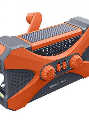 Динамо-ліхтарик kayinow 280f 10000 mah orange led з радіоприймачем та павербанком5 фото