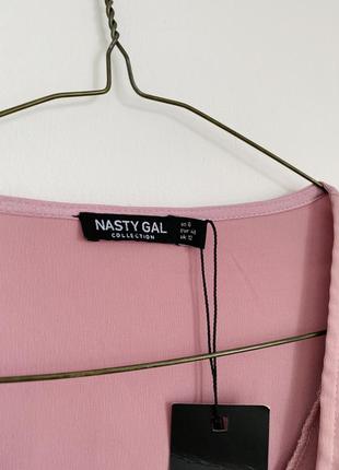 Блуза с объемным рукавом из атласа nasty gal7 фото