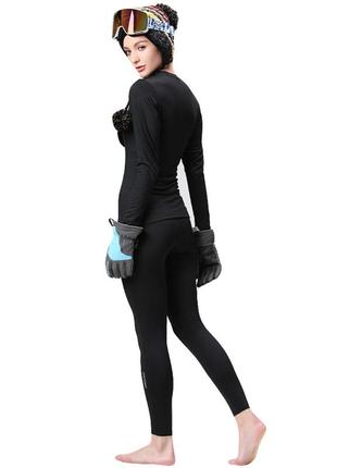 Термобілизна жіноча xintown nyxt19jbyd black 2xl однотонна флісова осінньо-зимова з рукавами2 фото