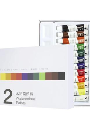 Набор акварельных красок lesko water tk-3780 12 col. 5 мл художественный для творчества set-221 фото