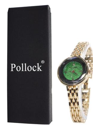 Часы pollock jewel green круглые кварцевые женские стальные аксессуар для девушек set-228 фото
