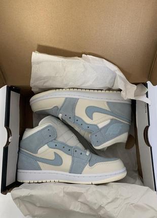 Кроссовки jordan 1 mid “mixed texture blue”1 фото