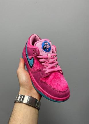 Нереальные лимитированные кроссовки nike sb dunk x grateful dead bears pink малинові рожеві2 фото