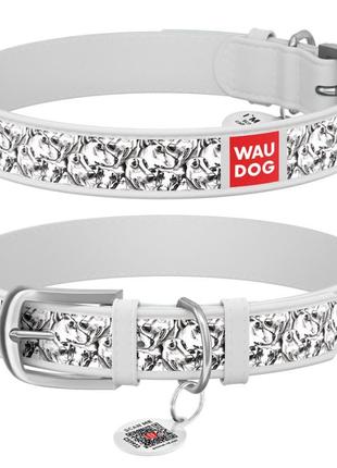 Нашийник для собак s waudog design вірність преміум шкіра 15 мм 27-36 см