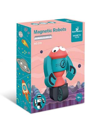 Детский магнитный конструктор smart builders lesko 6970-36 робот марсианин развивающая игра рандомные цв4 фото