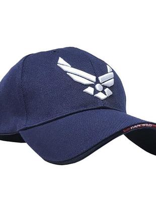 Бейсболка han-wild us air force blue із білою вишивкою бейсбольна кепка2 фото