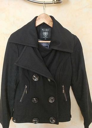 Красивое  двубортное пальто бушлат из шерсти