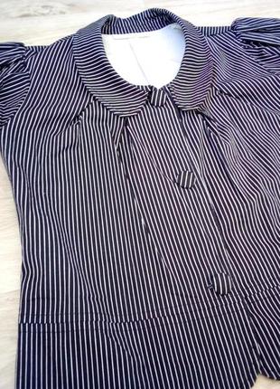 Жакет, блуза из костюмной ткани в полоску