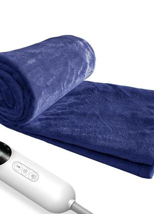 Плед одеяло с подогревом lesko qns-pt180*150 см blue usb от сети 220  kro-891 фото