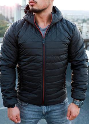 Мужская качественная осеняя куртка черного цвета3 фото