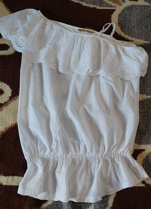 Блузка на одне плече з мереживом рішельє tu