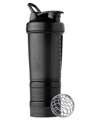 Шейкер спортивний blenderbottle prostak 22oz/650ml з 2-ма контейнерами black3 фото