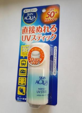 Солнцезащитный стик spf 50+ pa++++ rohto skin aqua perfect uv stick, япония