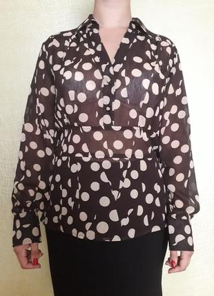 Полупрозрачная блуза в горох
