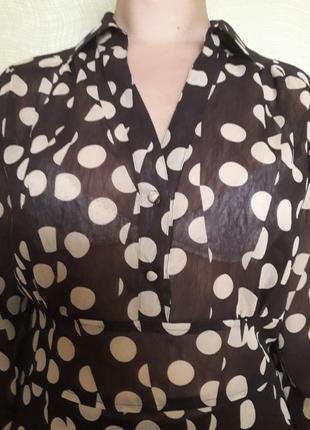 Полупрозрачная блуза в горох2 фото