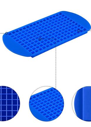 Силиконовая форма для льда cumenss b-1010 blue 160 ячеек кубики емкость для замораживания воды sku-774 фото