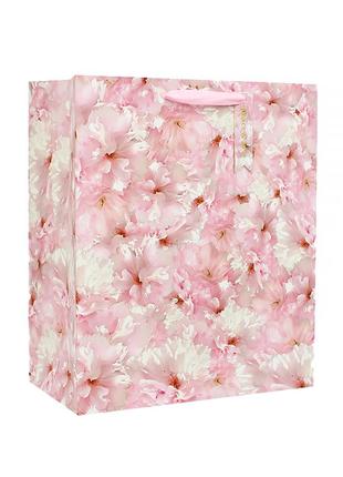 Подарочный пакет ppw paper lesko zd025 flowers pink big sku-77