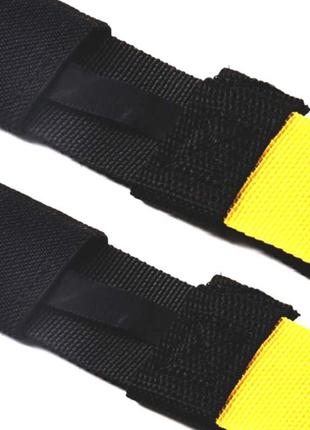 Тренувальні петлі maidi p3 pro-2 black + yellow підвісні ремені для присідань випадів4 фото