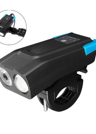 Велосипедна фара west biking bk-1718 0701220 black + blue велофара ліхтар на акумуляторі з виносним пультом