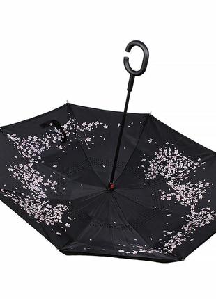 Зонт lesko up-brella сакура ручной зонт двойное складывание в обратном направлении антизонт обратное сло2 фото