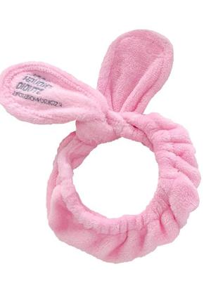 Повязка косметическая для фиксации волос lesko fn004gjx pink макияжа косметических процедур с ушками kro-89