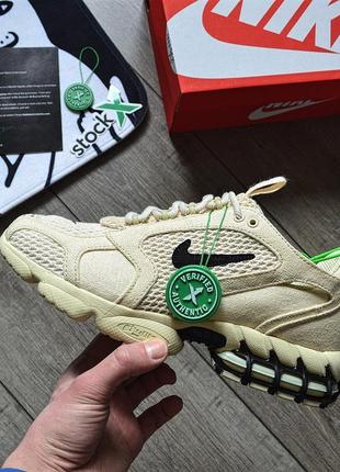 Кроссовки stussy x nike air zoom spiridon cage 2'fossil stone'