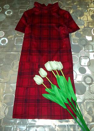 Плаття в клітку з кишенями