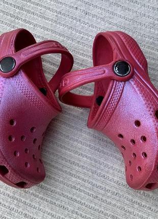 Кроксы сабо шлёпанцы сланцы босоножки с перламутровым напыление crocs (оригинал)3 фото