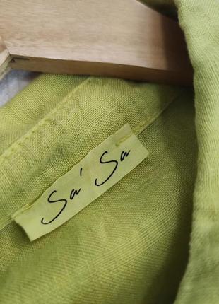 Лляне плаття-сорочка фісташкового кольору від sa-sa2 фото