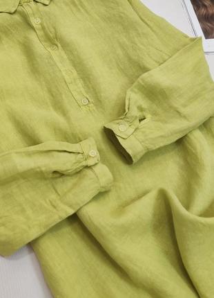 Лляне плаття-сорочка фісташкового кольору від sa-sa3 фото