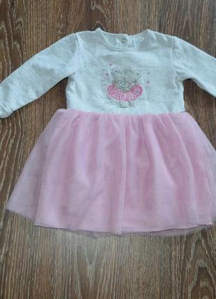 Нарядное теплое платье для малышки с фатиновой юбочкой