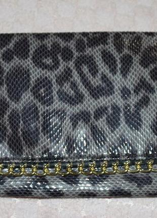 Оригинальная брендовая сумочка клатч текстура кожзама под рептилию