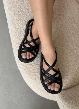 Шкіряні босоніжки римлянки з натуральної шкіри сандалі низькі легкі