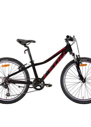 Велосипед leon 24" junior am vbr рама-12" 2022 black/red (ops-ln-24-082)