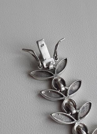 Шикарный серебряный браслет с марказитами6 фото