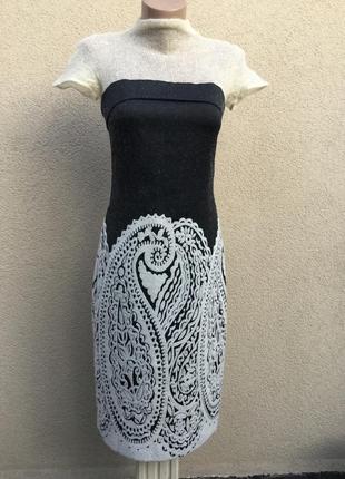 Комбинированное платье-реглан по фигуре,трикотаж люрекс+ ткань,открытая спина3 фото