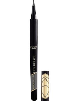 Ультратонкая подводка для век l'oreal paris super liner perfect slim 02 gray, 1 мл