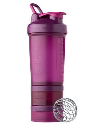 Шейкер спортивний blenderbottle prostak 22oz/650ml з 2-ма контейнерами plum (original)4 фото